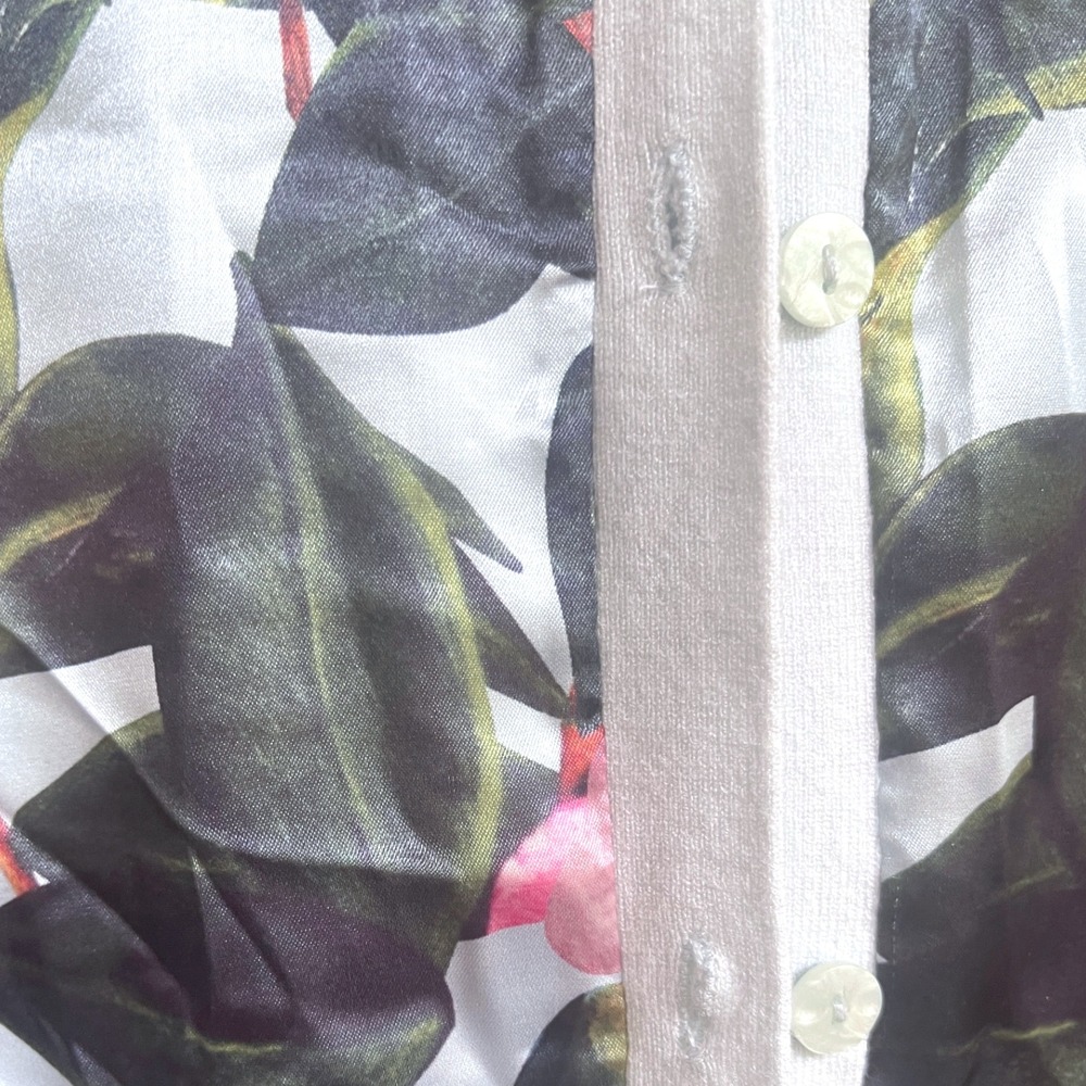Sioni Blue Scarf Front Floral Print‎ Cardigan Sweater M - Picture 6 of 6